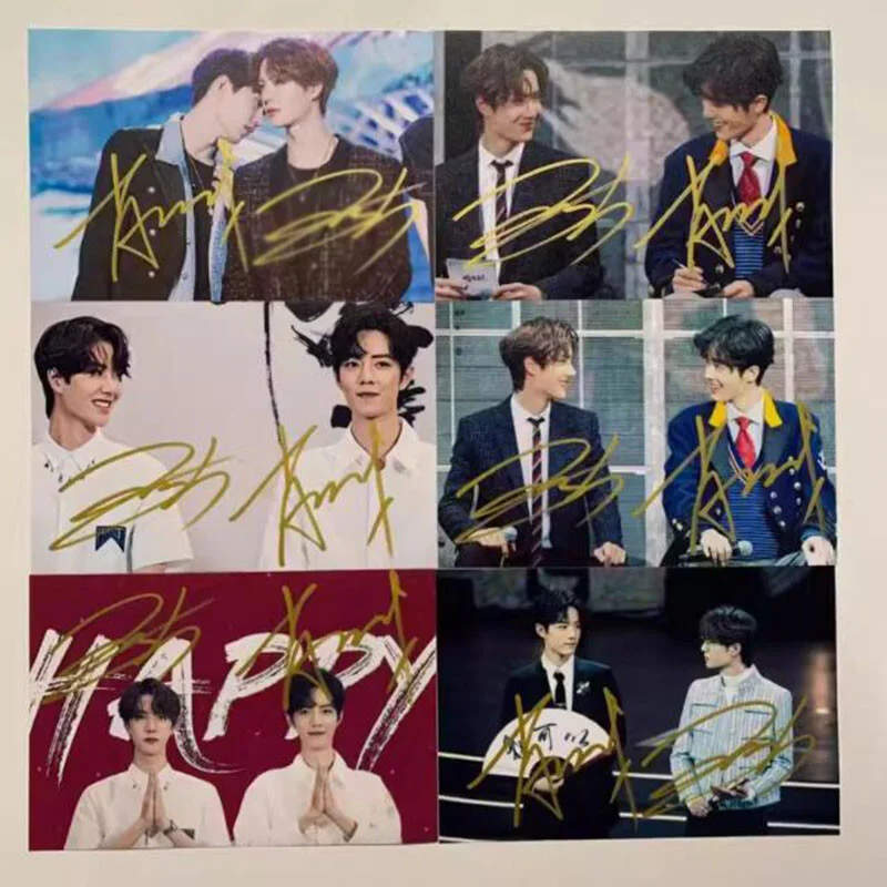 The Untamed BJYX Xiao Zhan Wang Yibo Signed Autographed Photo Chen Qing Ling, изображение 2