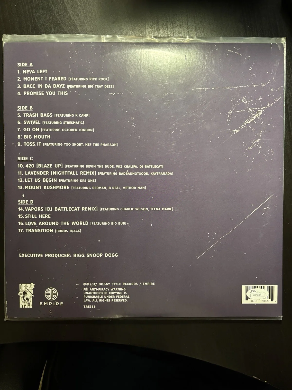 Snoop Doggy Dog Signed ** Neva Left** Vinyl LP Album JSA COA (G347), изображение 2