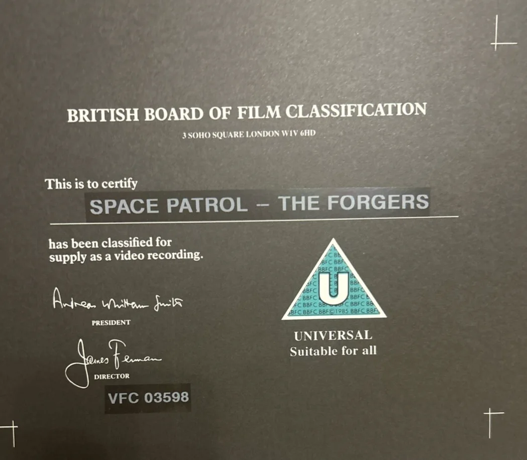BBFC Black Certificate Card - 1963 Space Patrol S1E9 - Early Marionette Sci-Fi, изображение 2