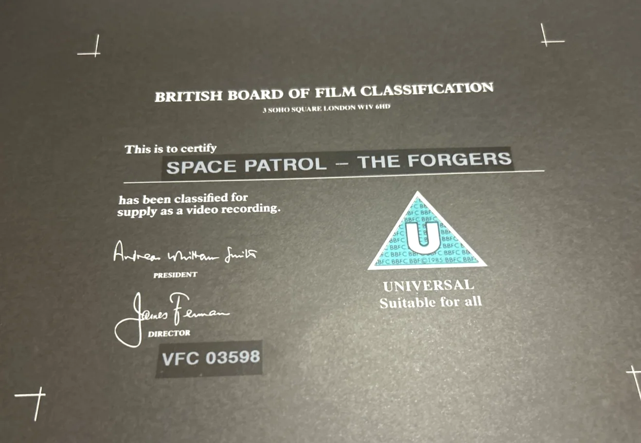 BBFC Black Certificate Card - 1963 Space Patrol S1E9 - Early Marionette Sci-Fi, изображение 4