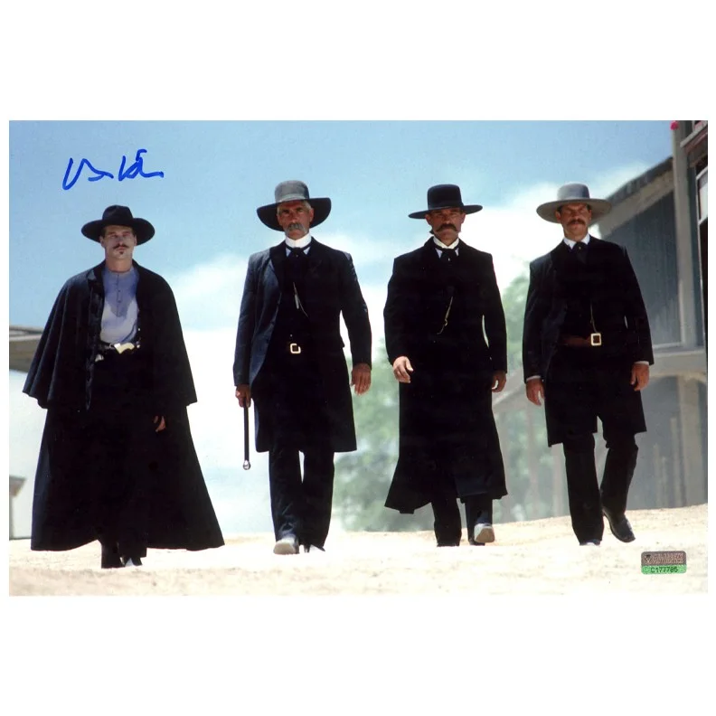 Val Kilmer — Val Kilmer Autographed 1993 Tombstone Doc Holliday & Cast 8x10 Scene Photo