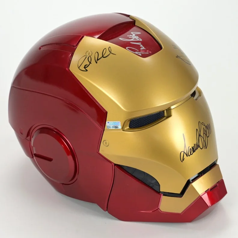 Stan Lee, Samuel L. Jackson, Karen Gillan, Paul Rudd Paul Bettany — Stan Lee & Avengers Autographed Marvel Legends Iron Man Prop Replica Helmet