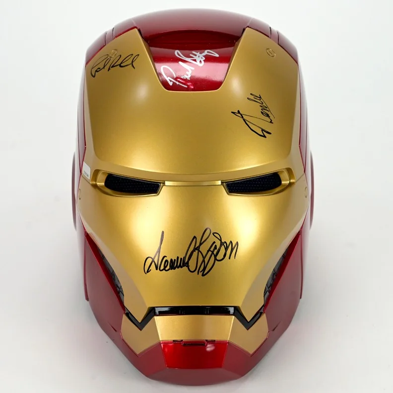 Stan Lee, Samuel L. Jackson, Karen Gillan, Paul Rudd Paul Bettany — Stan Lee & Avengers Autographed Marvel Legends Iron Man Prop Replica Helmet, image 4