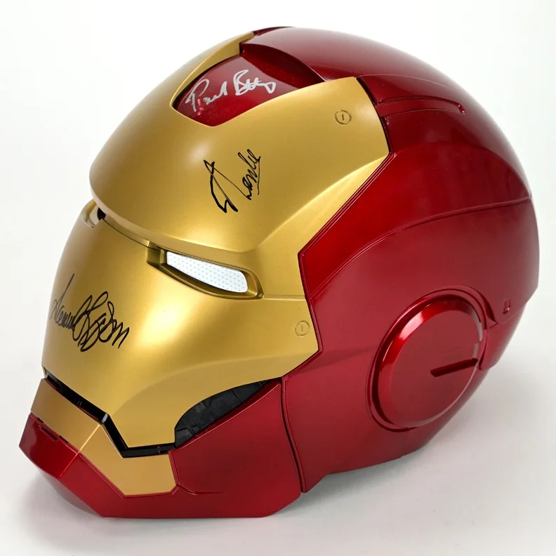 Stan Lee, Samuel L. Jackson, Karen Gillan, Paul Rudd Paul Bettany — Stan Lee & Avengers Autographed Marvel Legends Iron Man Prop Replica Helmet, image 5