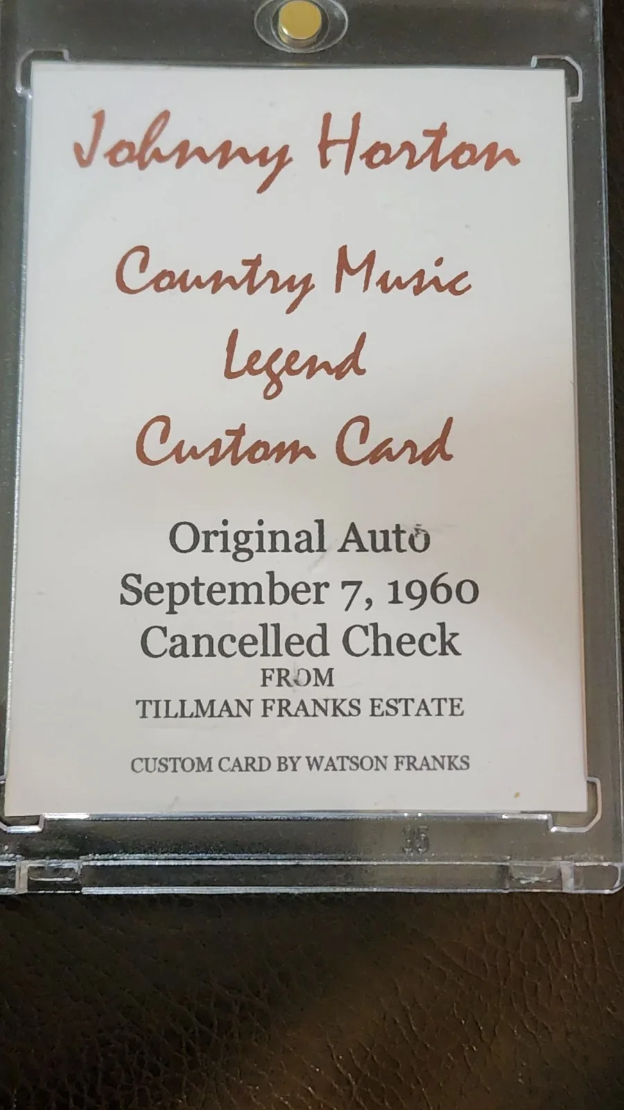 Country Music Legend Johnny HORTON Custom Card Auto, изображение 2