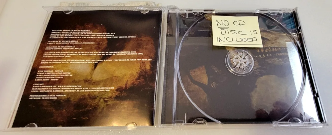 EXHORDER: Mourn the Southern Skies CD Case~ [NO Disc] (SIGNED BY 6 BAND MEMBERS), image 5