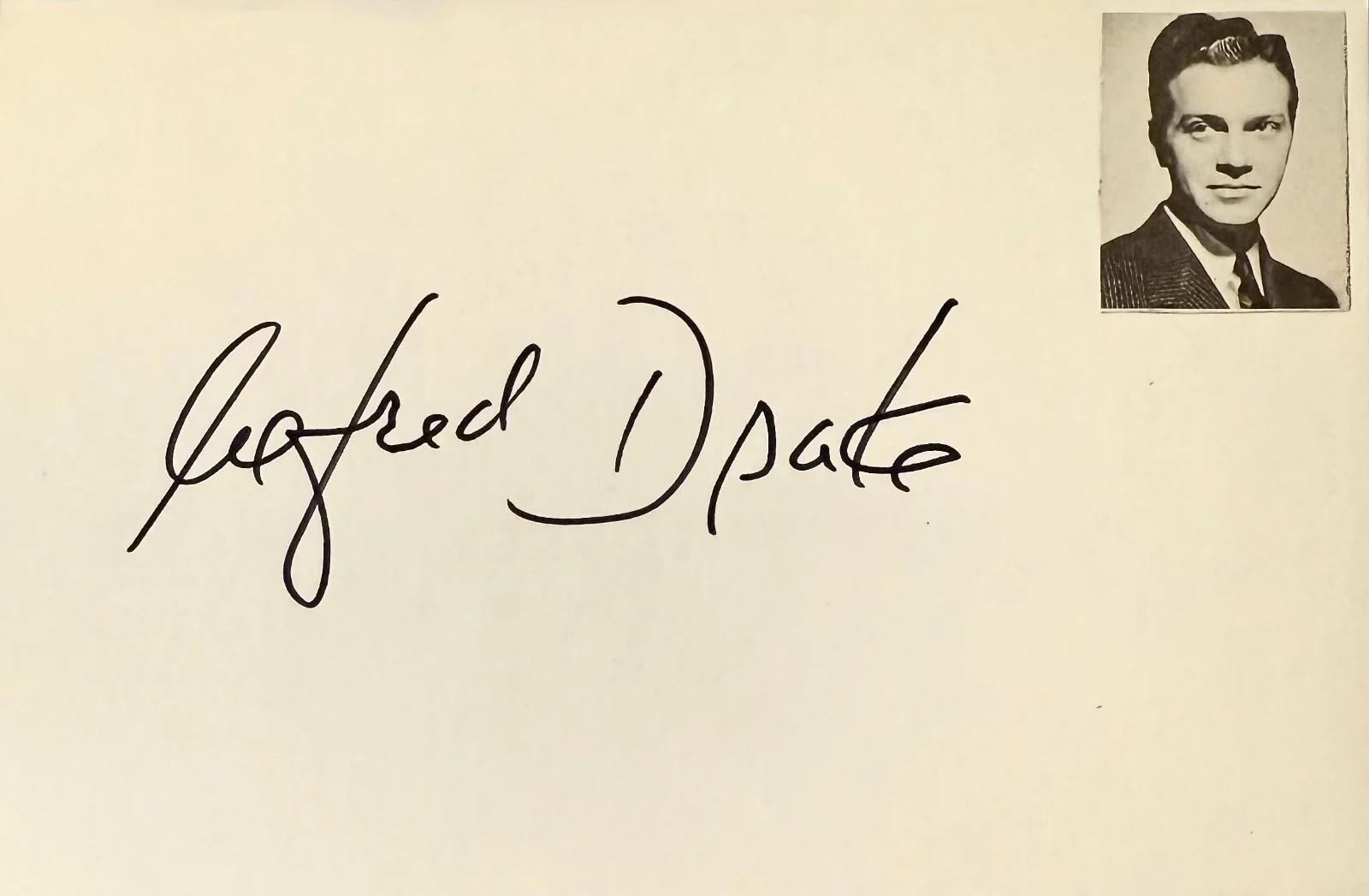 Alfred Drake — ALFRED DRAKE Autographed Signed 4"x 6" INDEX CARD The Yeomen of the Guard HAMLET, изображение 3