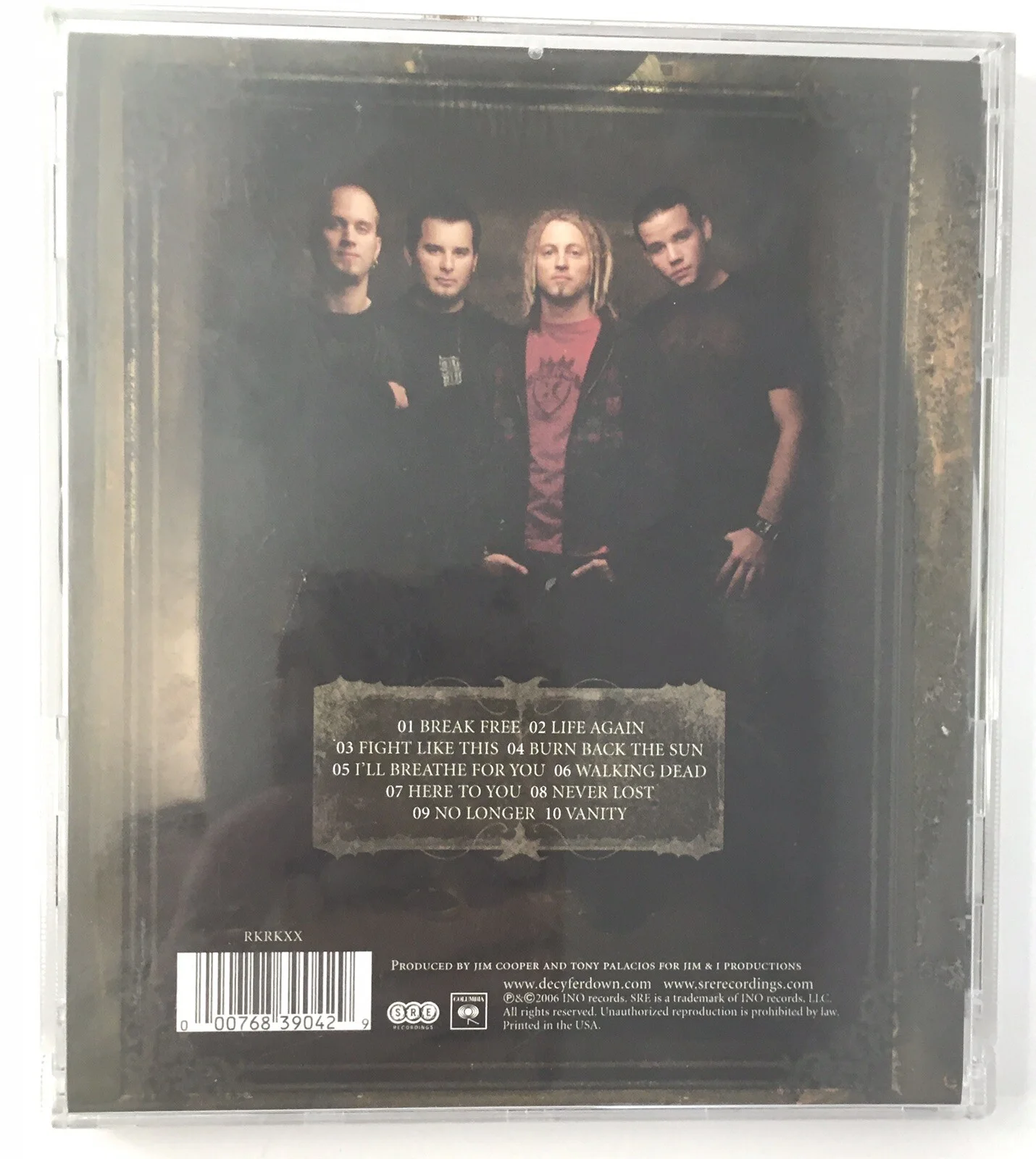 Decyfer Down CD Signed Autographed by 3 Members Christian Rock End of Grey, image 2