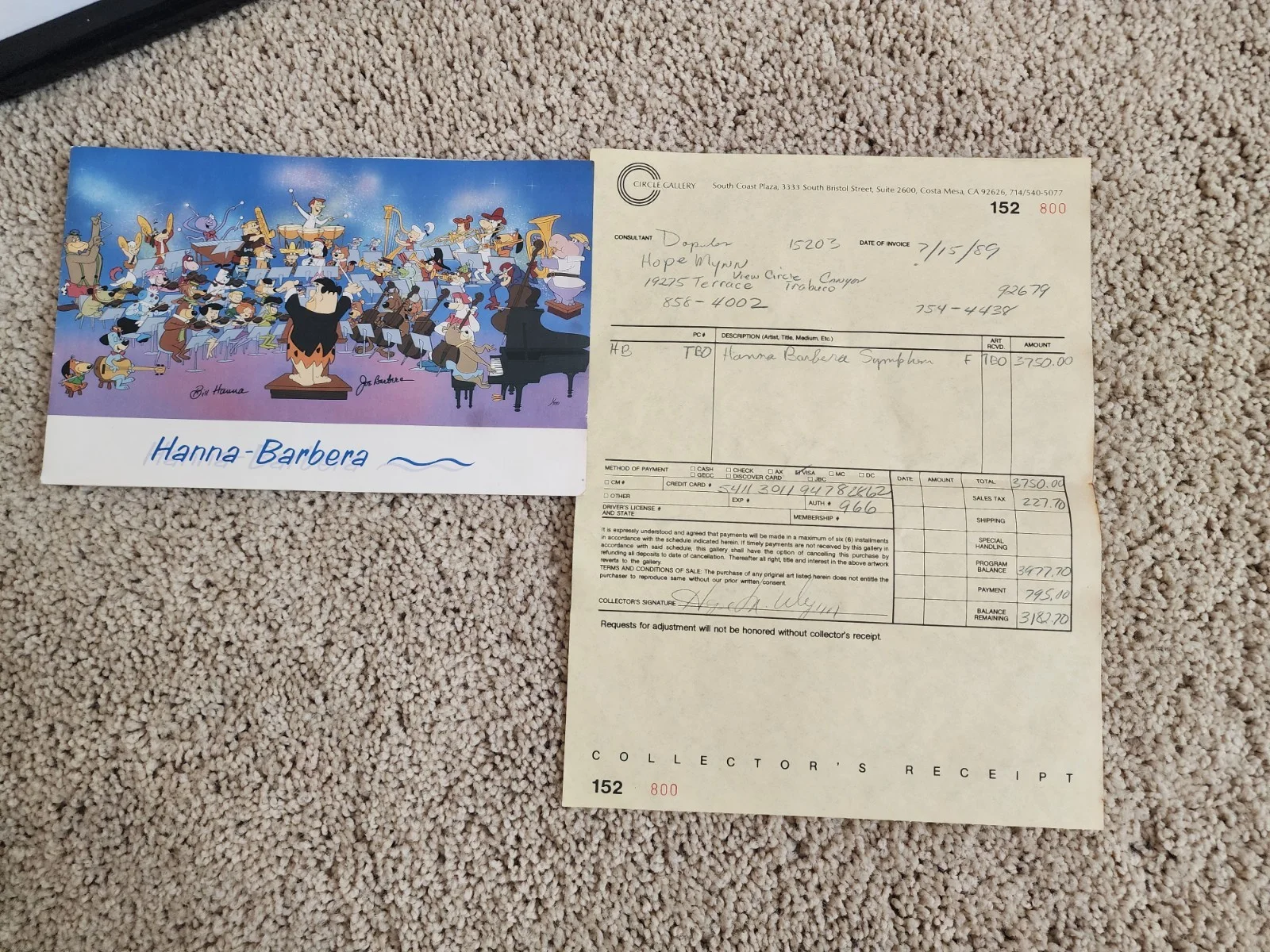 Hanna-Barbara Symohony Autographed Disney Relic COA, изображение 4