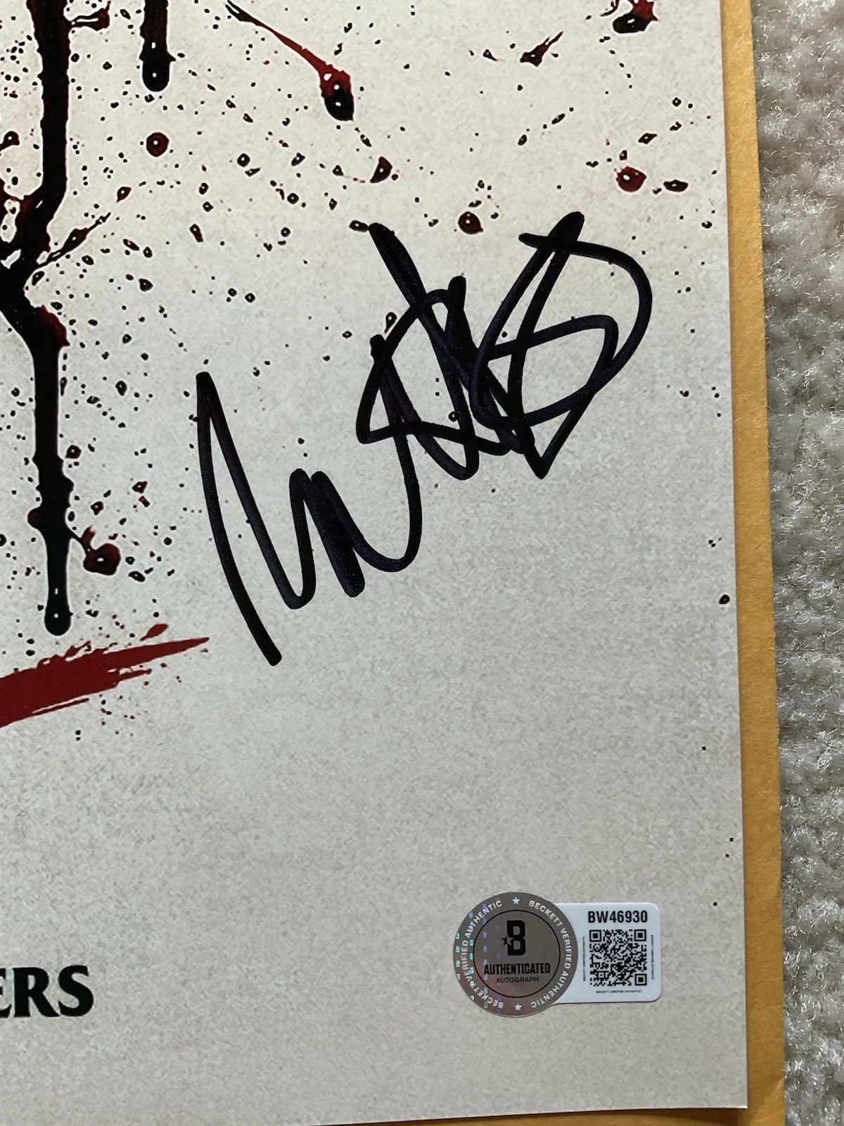 Tyler Gillett — Ready or Not signed 12x18 BAS Tyler Gillett signed photo Horror signed photo, изображение 3