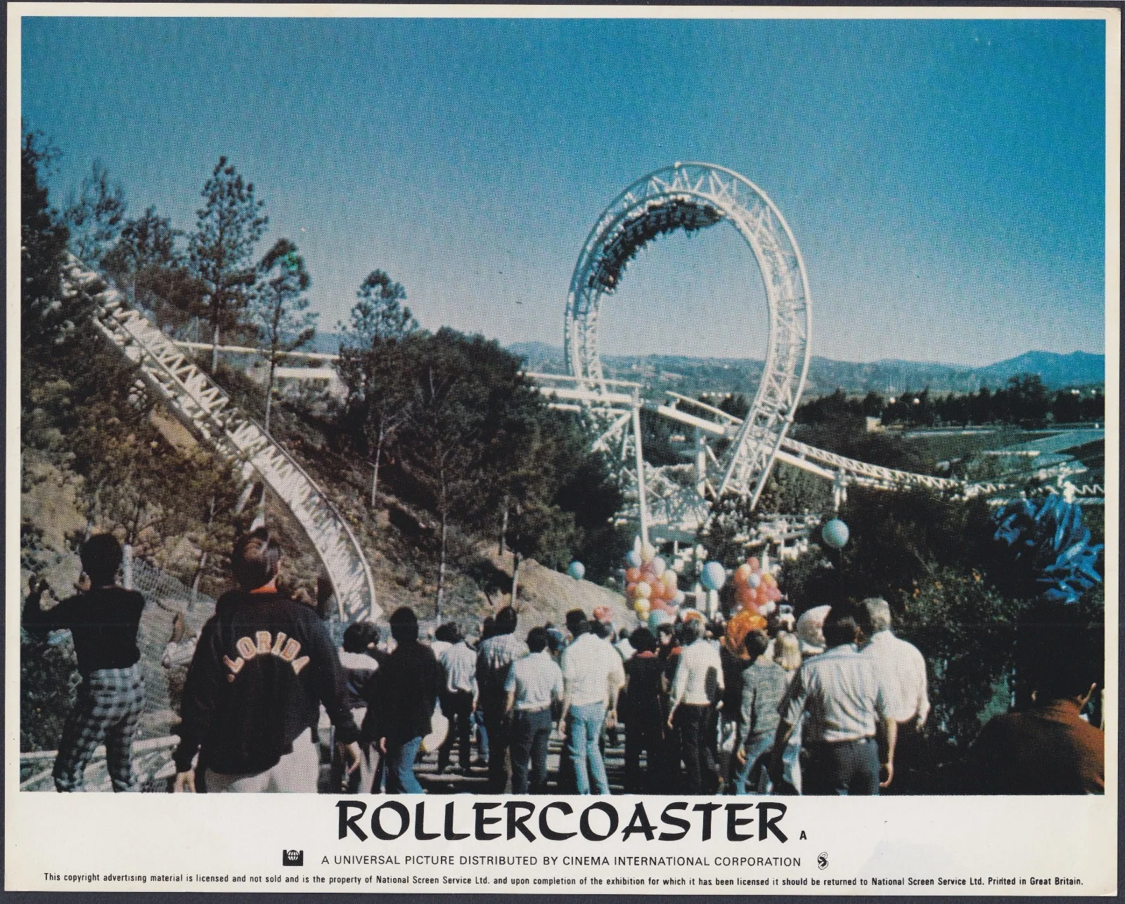 Rollercoaster 7x ORIGINAL UK FOH Lobby Cards George Segal Henry Fonda 1977, изображение 2