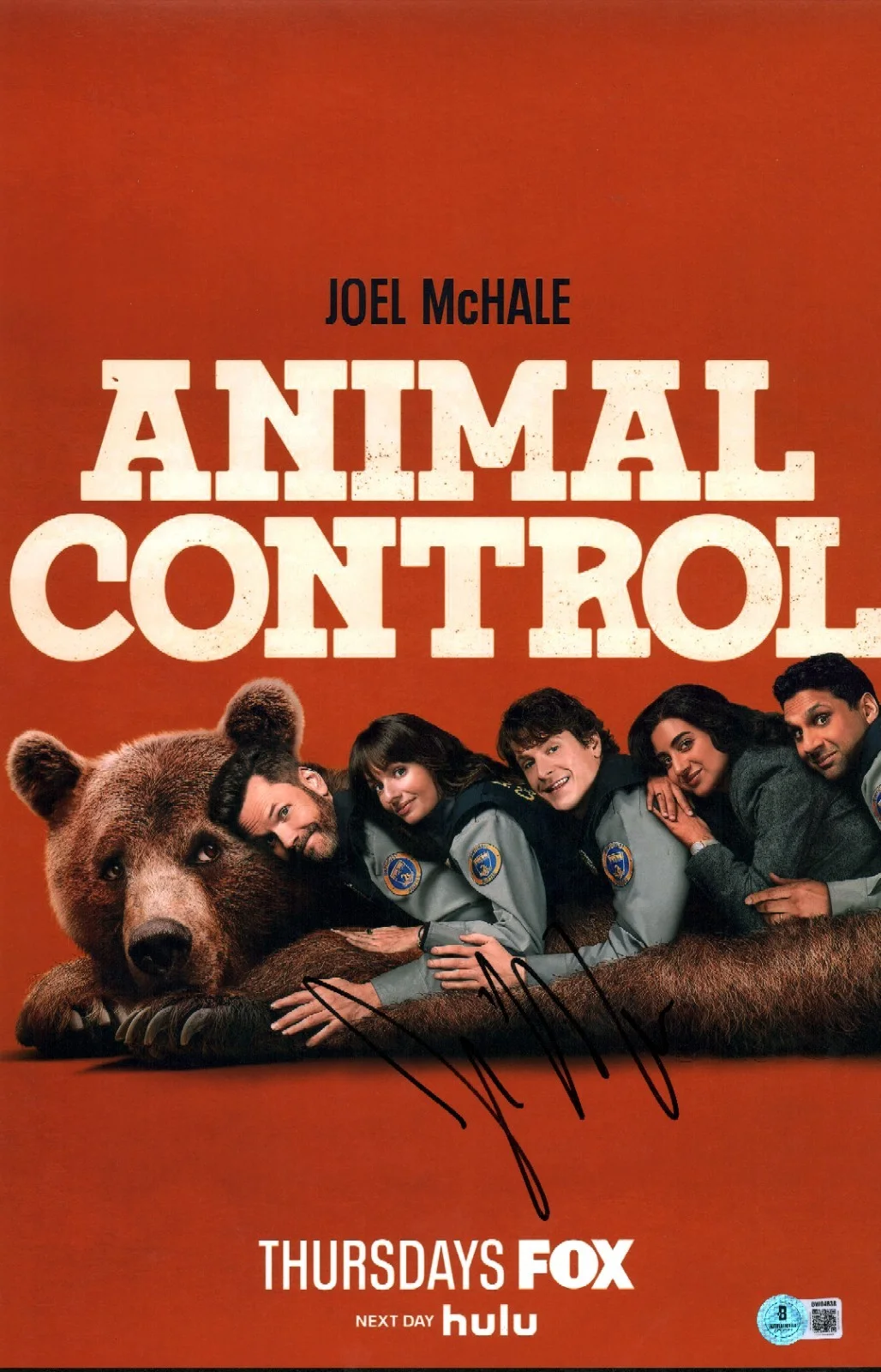Joel Mchale — Joel Mchale Signed Autographed Animal Control 11x17 Photo Poster BAS COA