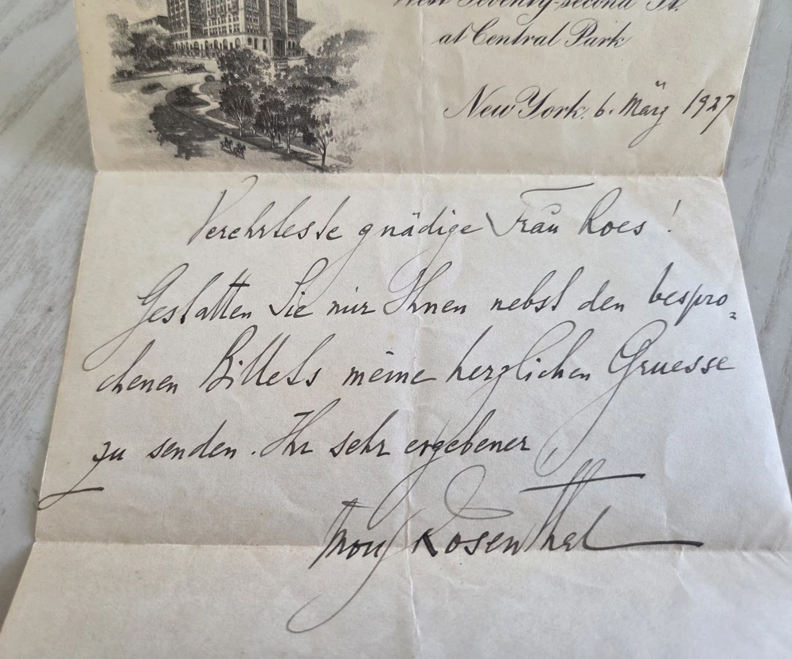 Rosenthal, Moriz. (1862–1946): Autograph Letter Signed PIANIST To Mr. Paul Roes, изображение 3