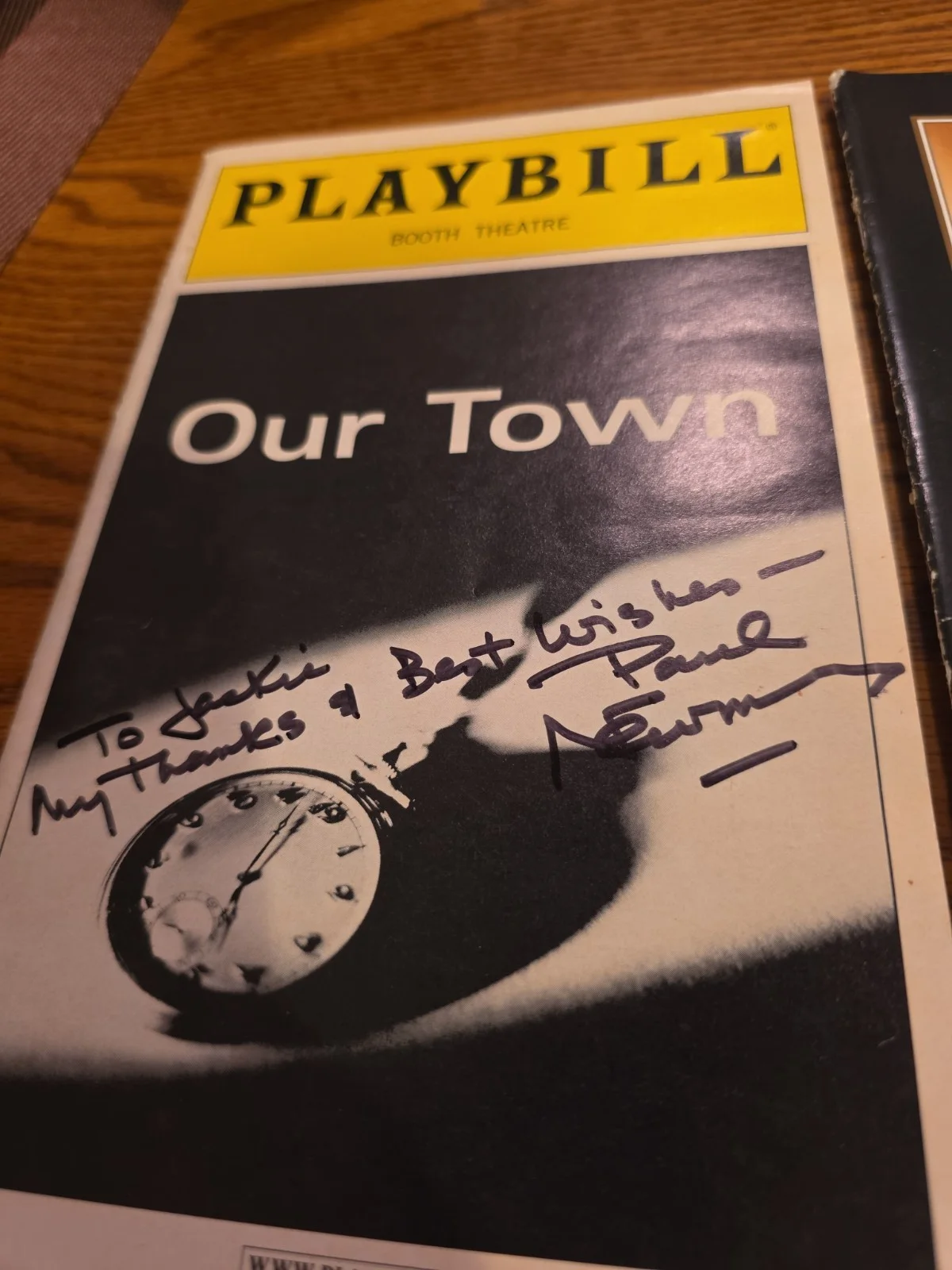 Autographed "OUR TOWN" PLAYBILL - January 2003 with ticket stub!, image 2