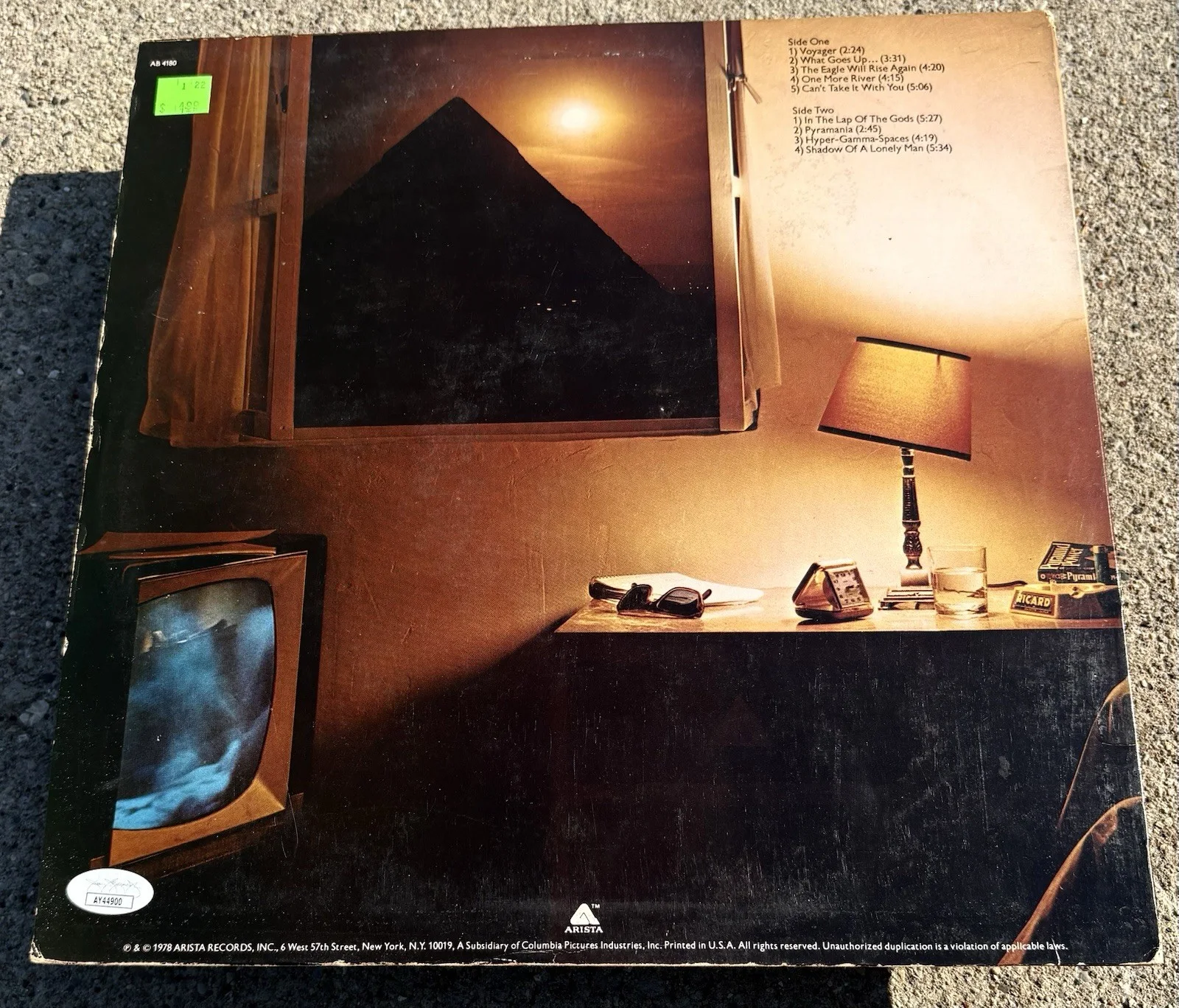 ALAN PARSONS SIGNED Pyramid Vinyl JSA COA, image 2