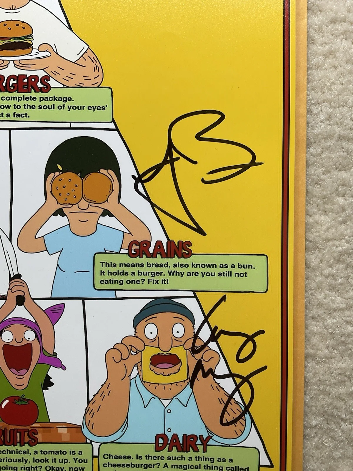 Larry Murphy — Bob's Burgers signed 12x18 ACOA Cast signed photo Loren, H Jon Benjamin, 5 total, image 2