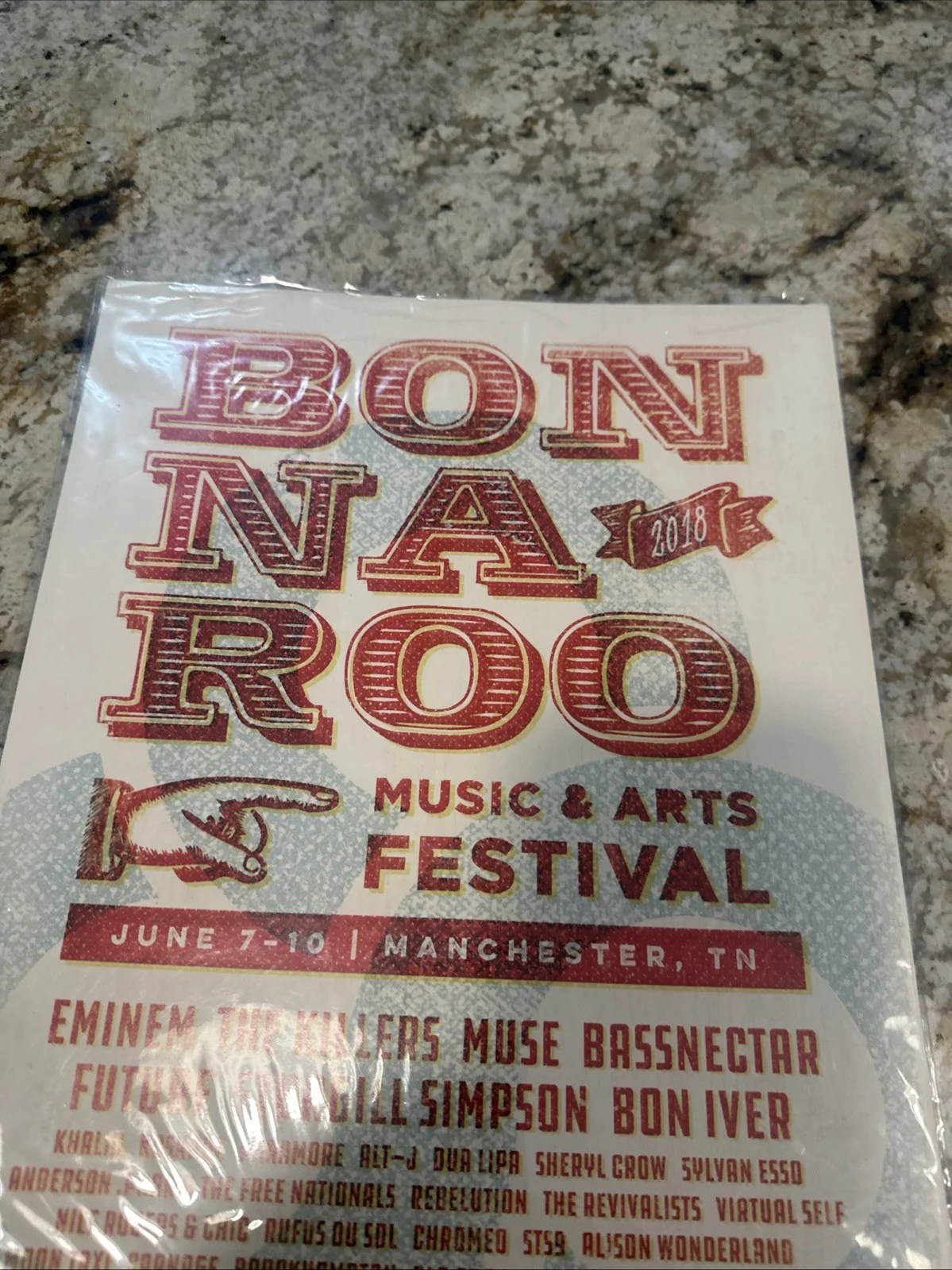 Bonnaroo 2018 11”X17” Poster Signed & Numbered #177/250 Eminem The Killers, image 2