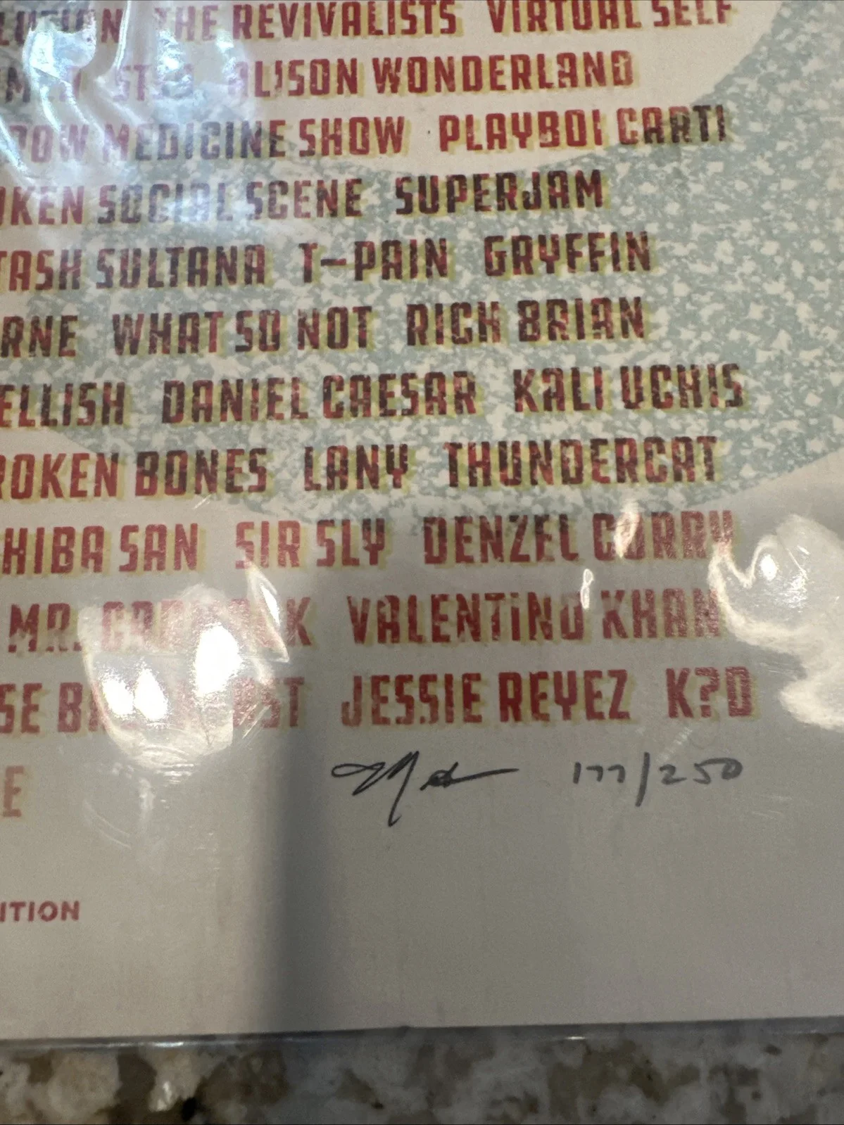 Bonnaroo 2018 11”X17” Poster Signed & Numbered #177/250 Eminem The Killers, image 4