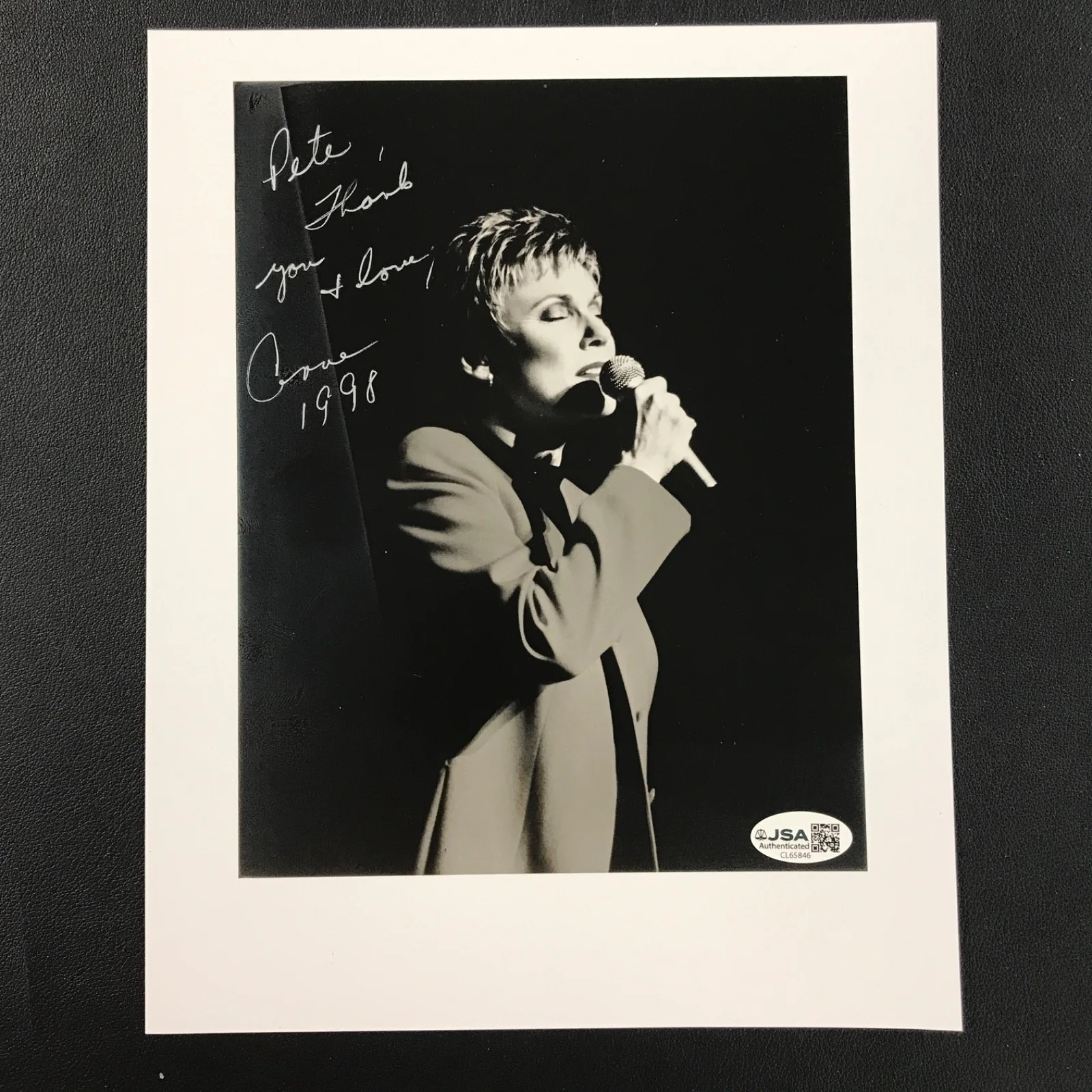 Anne Murray 8x10 Signed Photo (personal.) JSA "Pete, Thank you + love" "1998", изображение 2