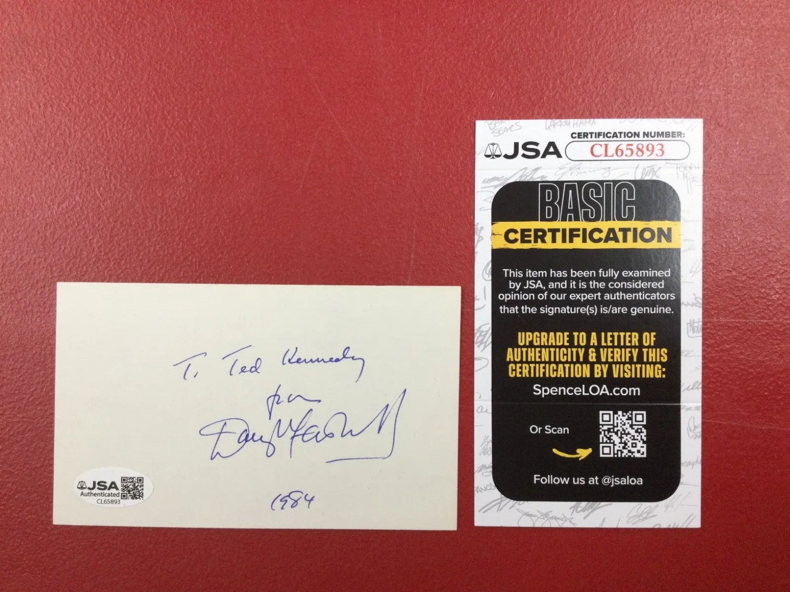Douglas Fairbanks, Jr — Douglas Fairbanks Jr Actor SIGNED 3x5 Card JSA "To Ted...." "1984" (d. 2000)