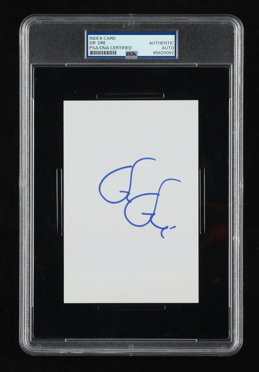 Signed Dr Dre N.W.A 4x6 Index Card Autographed Card Very Rare Auto PSA, изображение 2