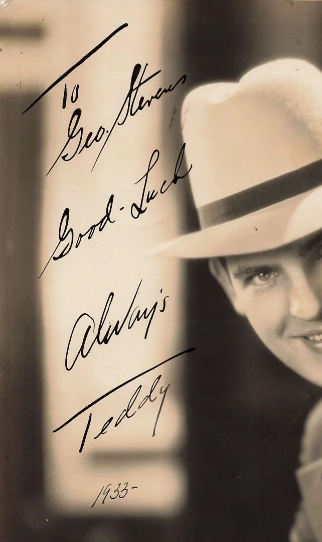 Actor named Teddy 1933 Movie Photo Original Autograph to George Stevens *P186c, изображение 2
