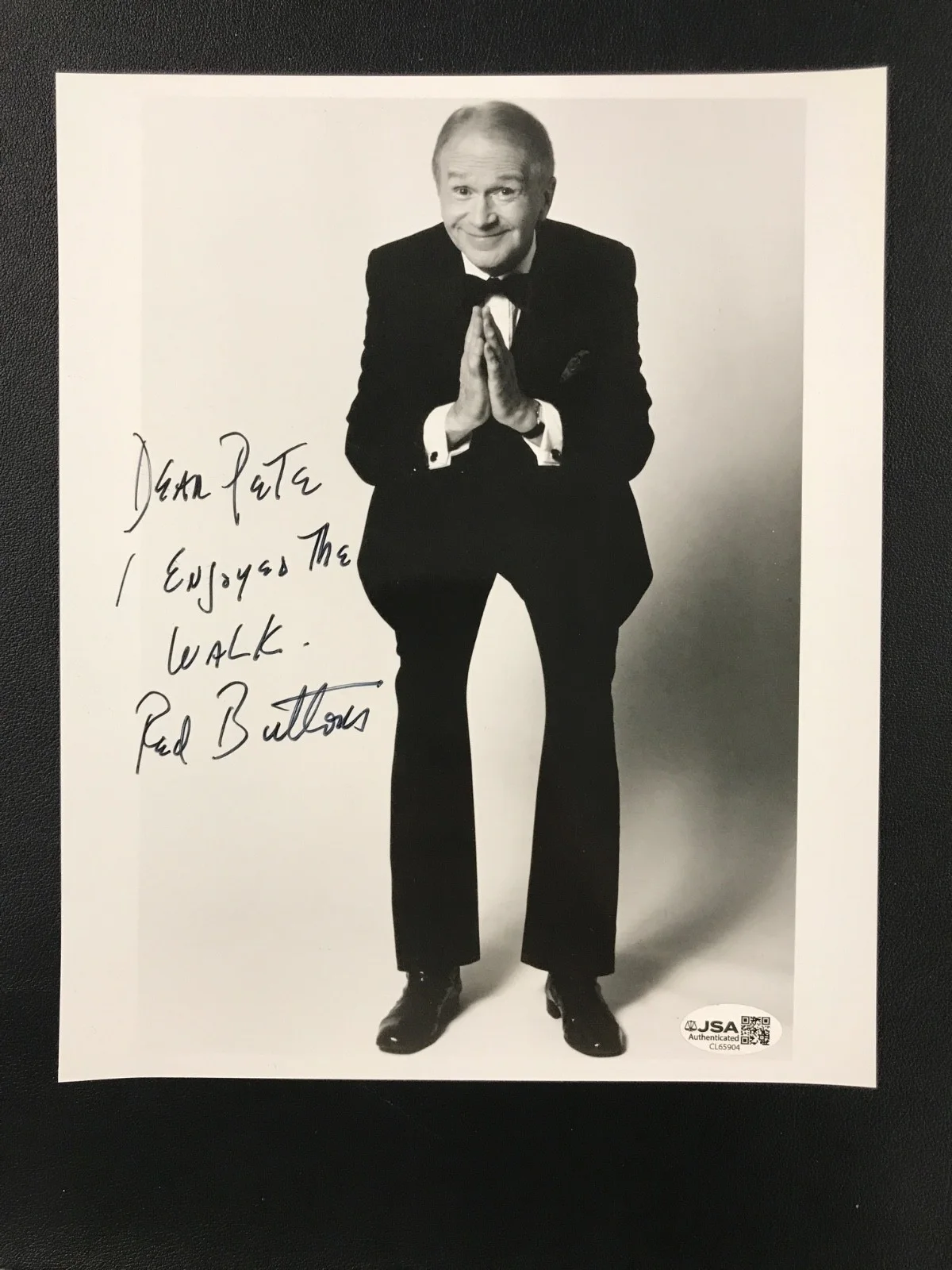 Red Buttons — Red Buttons Signed Photo JSA Actor "Dear Pete I enjoyed the walk." (d. 2006), изображение 2
