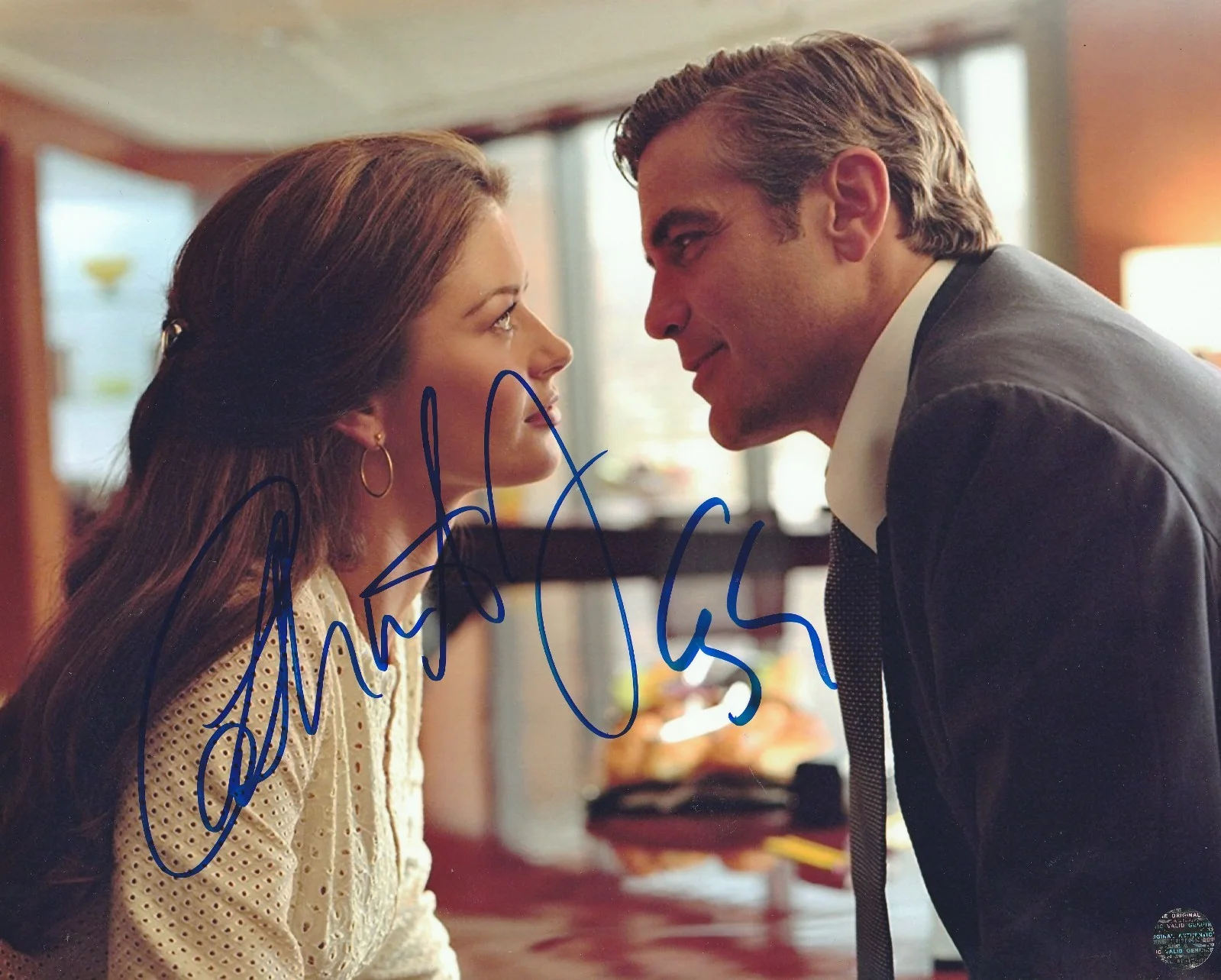 George Clooney & Catherine Zeta-Jones — George Clooney & Catherine Zeta-Jones Autographed Intolerable Cruelty 8x10 Photo