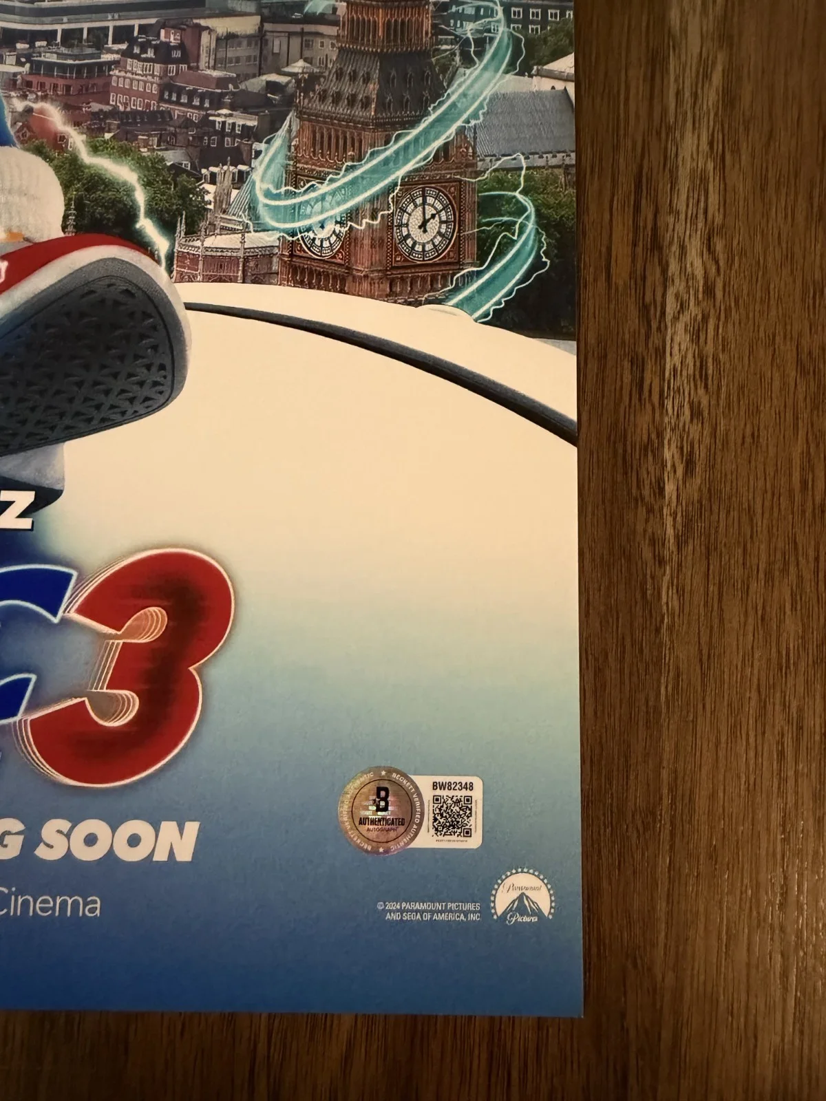 Ben Schwartz ‘Sonic The Hedgehog' Signed 12x18 Photo Voice Of Sonic Beckett, изображение 2