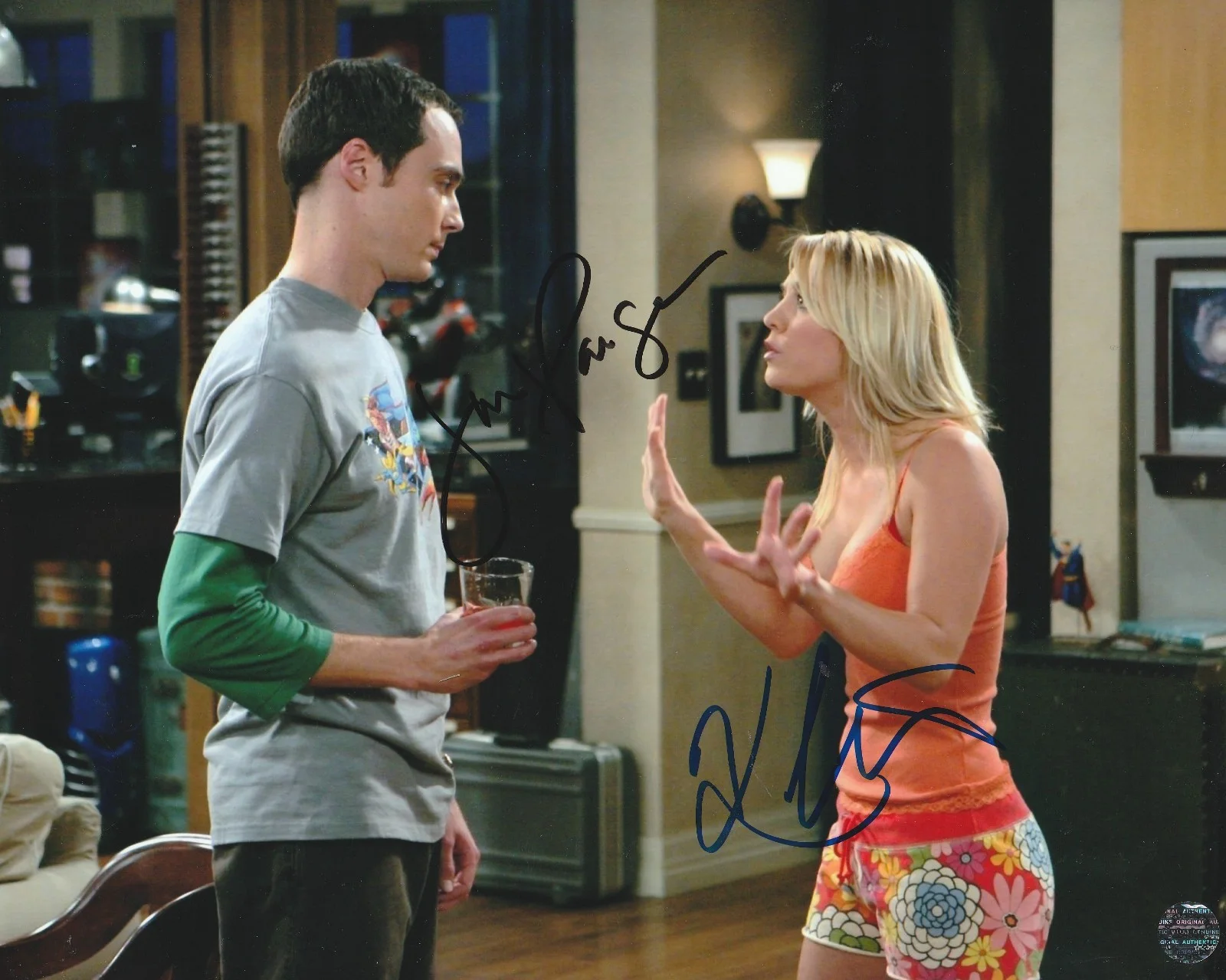 Jim Parsons and Kaley Cuoco — Big Bang Theory Autographed 8x10 Photo signed by Jim Parsons and Kaley Cuoco COA