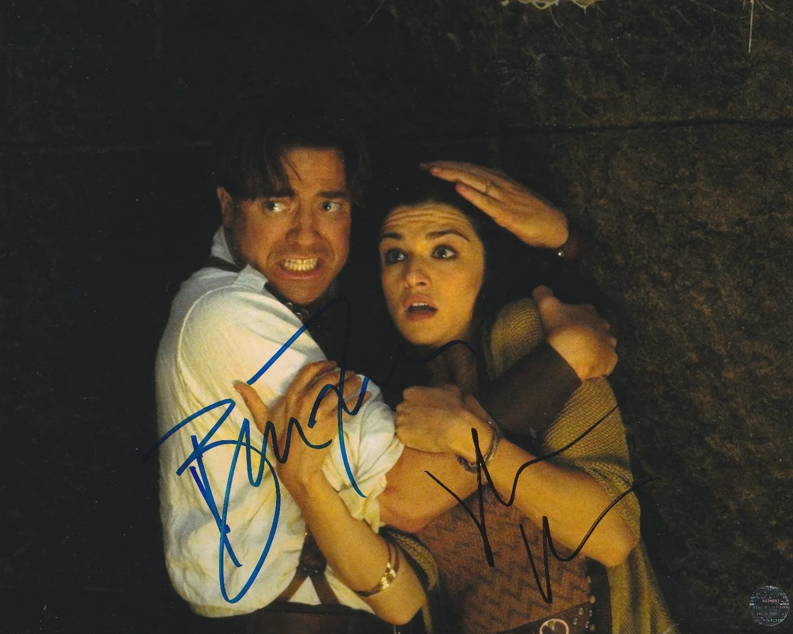 Brendan Fraser & Rachel Weisz — Brendan Fraser & Rachel Weisz Autographed The Mummy 8x10 Photo with COA/Holo