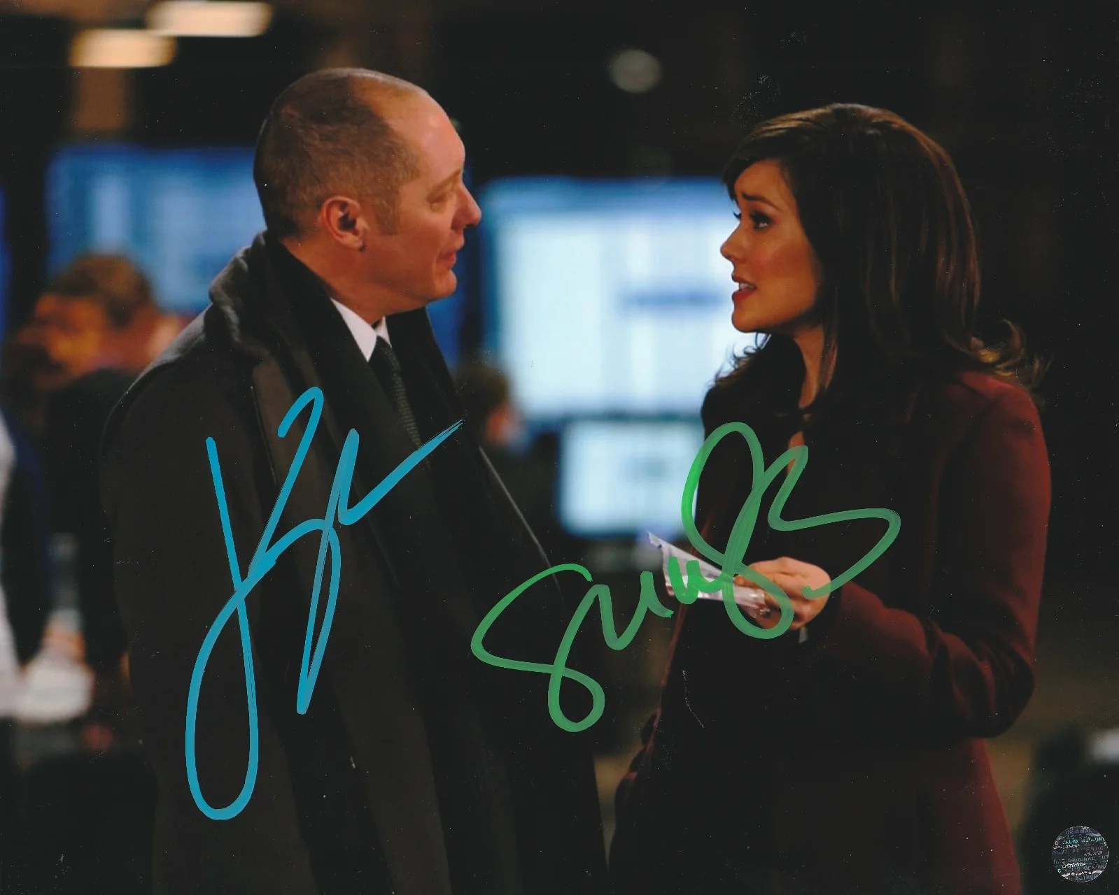 James Spader & Megan Boone — James Spader & Megan Boone Autographed The Blacklist 8x10 Photo withCOA/Hologram