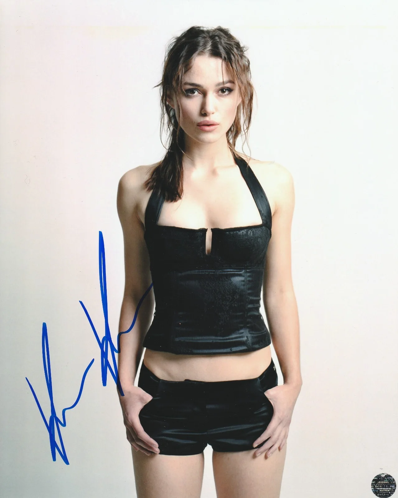 Keira Knightley — Keira Knightley in bra & panties Autographed Red Hot Sexy 8x10 Photo with COA