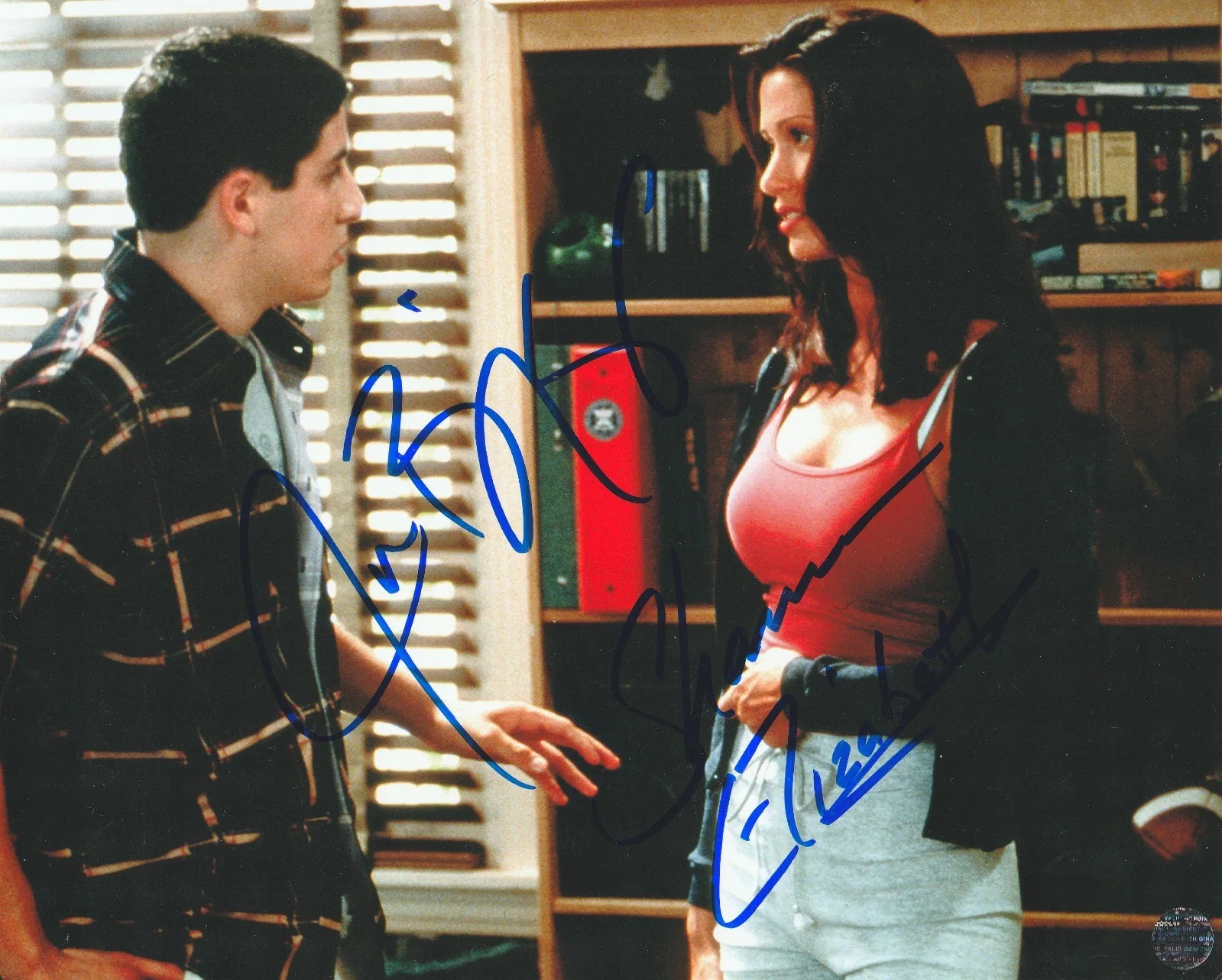Jason Biggs & Shannon Elizabeth — Jason Biggs & Shannon Elizabeth American Pie Autographed 8x10 photo/COA/Hologram