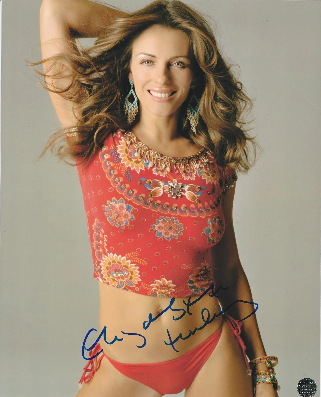 Elizabeth Hurley — Elizabeth Hurley Autographed Signed Red Hot Sexy 8x10 Photo with COA/Hologram