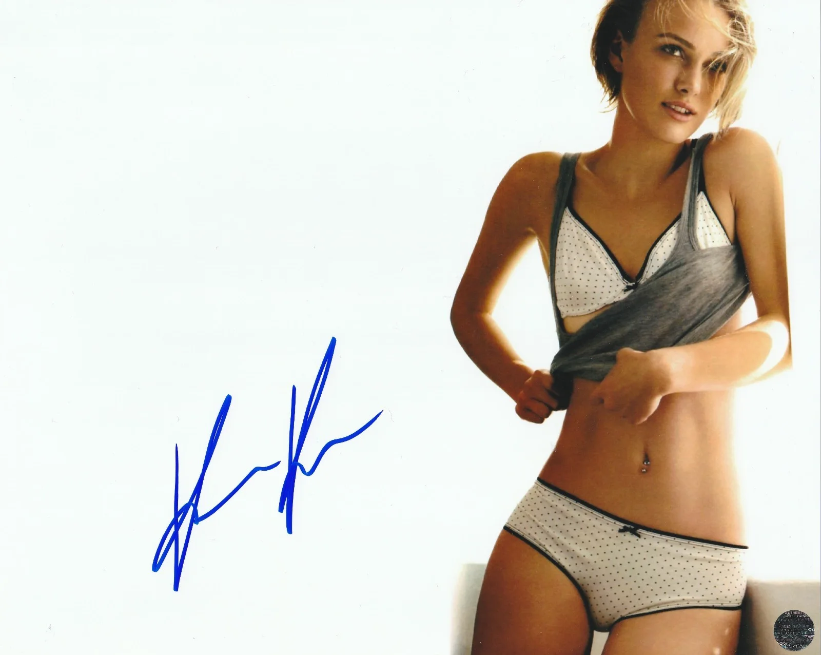 Keira Knightley — Keira Knightley in panties Signed Autographed Red Hot Sexy 8x10 Photo with COA