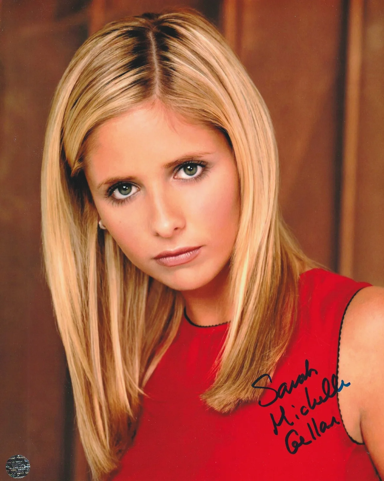 Sarah Michelle Gellar — Sarah Michelle Gellar Signed Autographed Red Hot Sexy 8x10 Photo/COA/Hologram