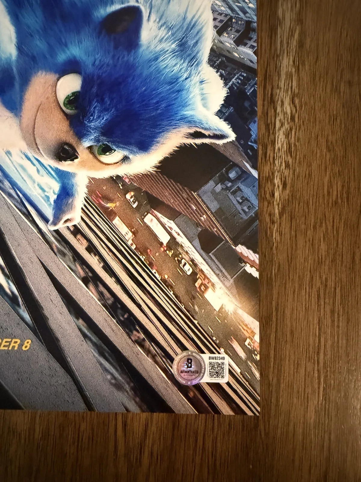 Ben Schwartz ‘Sonic The Hedgehog' Signed 12x18 Photo Voice Of Sonic Beckett, изображение 2