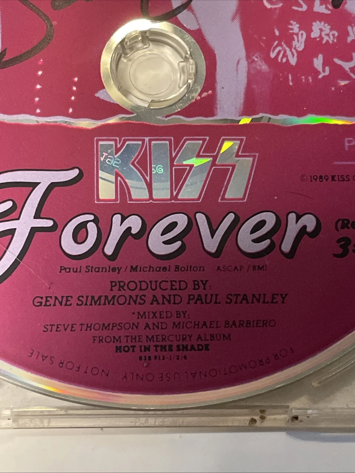 KISS “Forever” Promo CD Single – Signed on Disc by Bruce Kulick – 1990, image 3