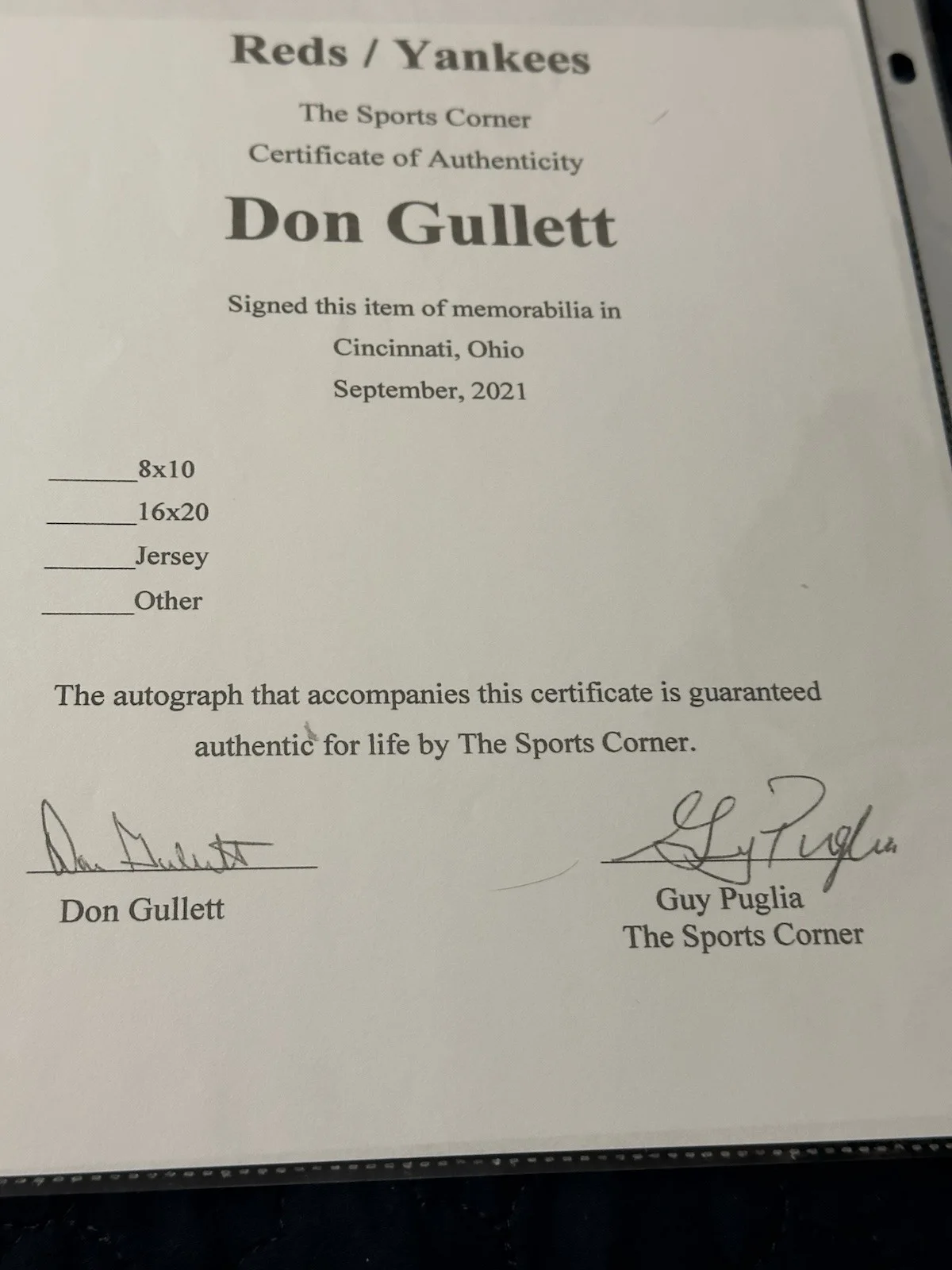 Don Gullet SIGNED Photo AUTOGRAPH AUTO COA, image 2