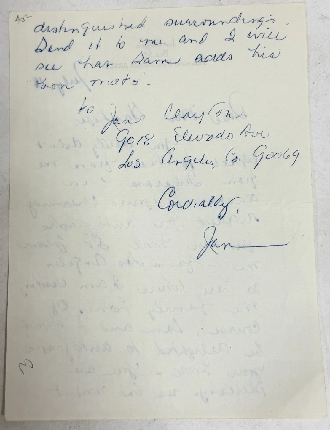 Jan Clayton Signed Autograph Letter Vintage Actress Lassie Tularosa New Mexico, image 2
