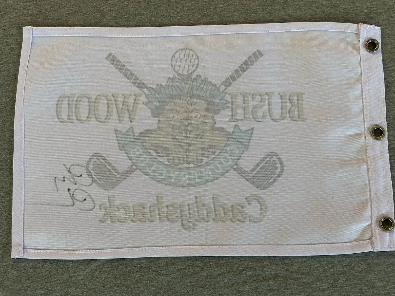 Chevy Chase — Chevy Chase Signed Caddyshack Bushwood Golf Flag - Beckett, image 5