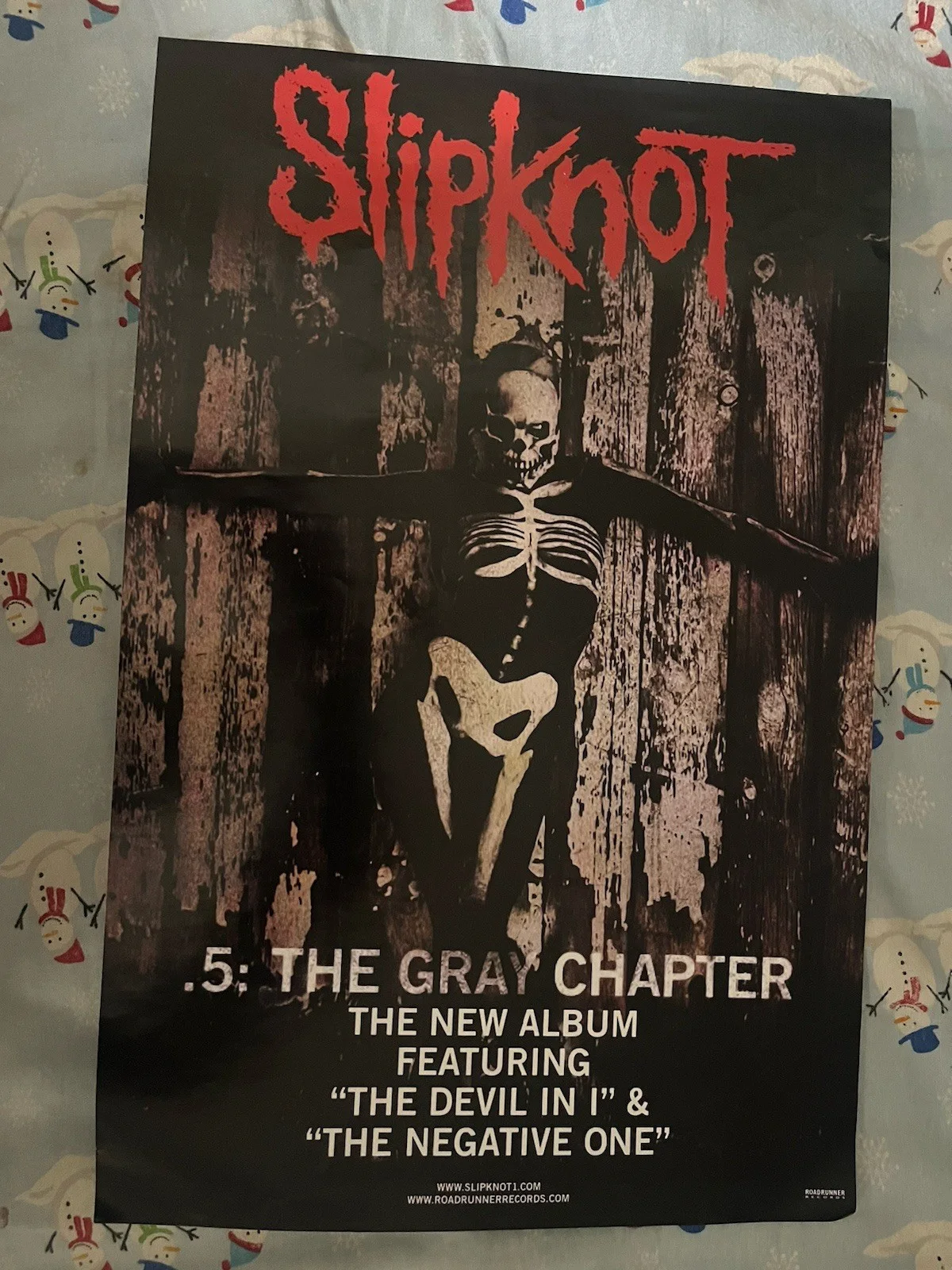 2025 Slipknot AUTOGRAPHED Roadrunner records Display Gray Chapter 11X17 POSTER, изображение 2