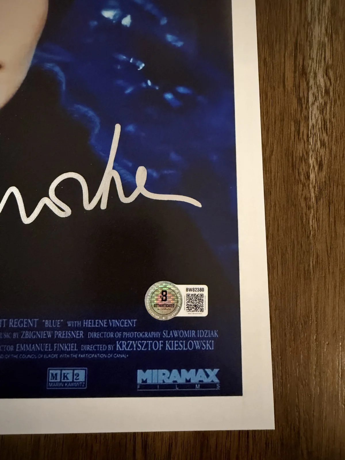 Juliette Binoche ‘Three Colors: Blue' Signed 12x18 Photo 'Julie' Beckett, изображение 2