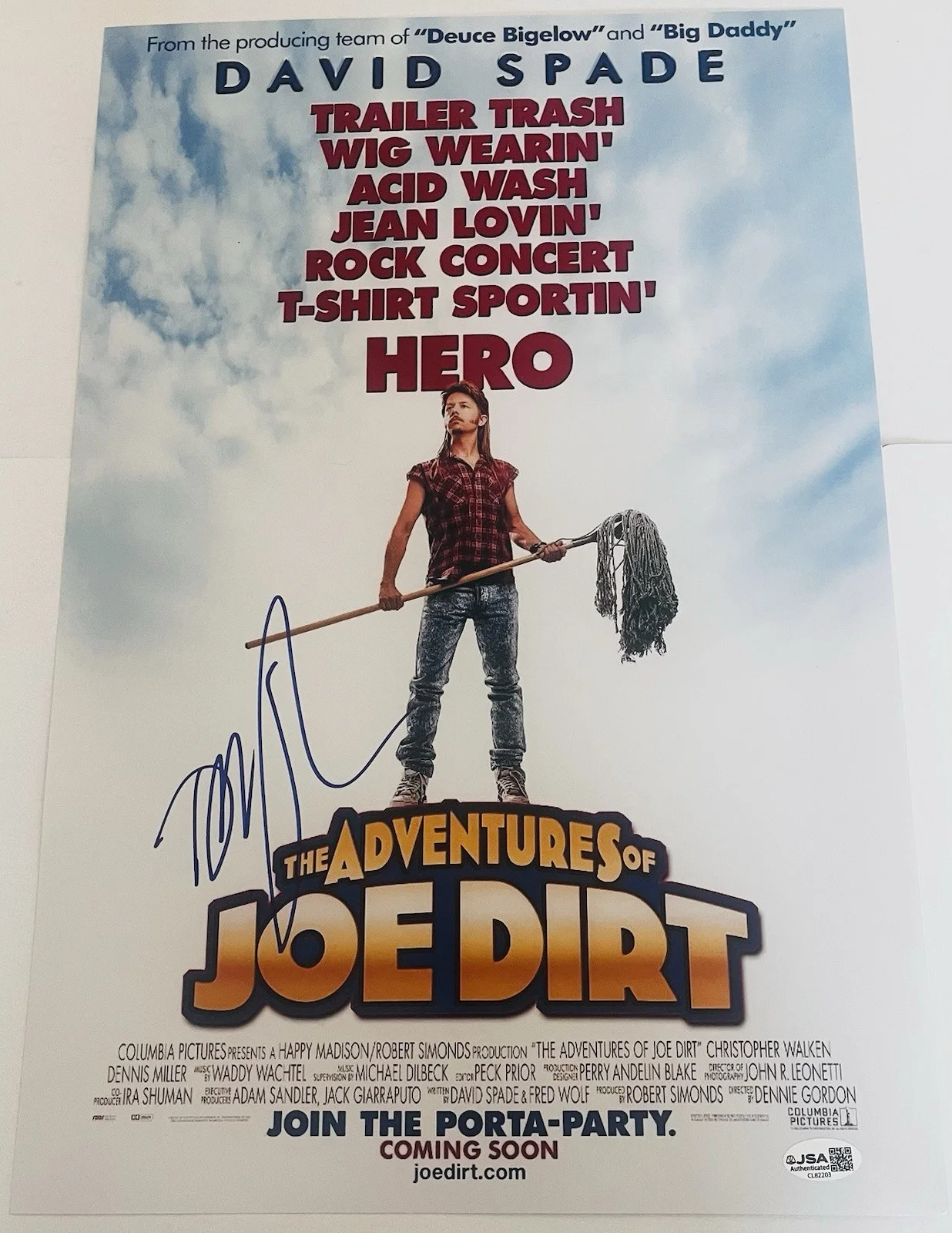 DAVID SPADE — DAVID SPADE SIGNED THE ADVENTURES OF JOE DIRT 12X18 PHOTO PHOTOGRAPH JSA COA, изображение 2