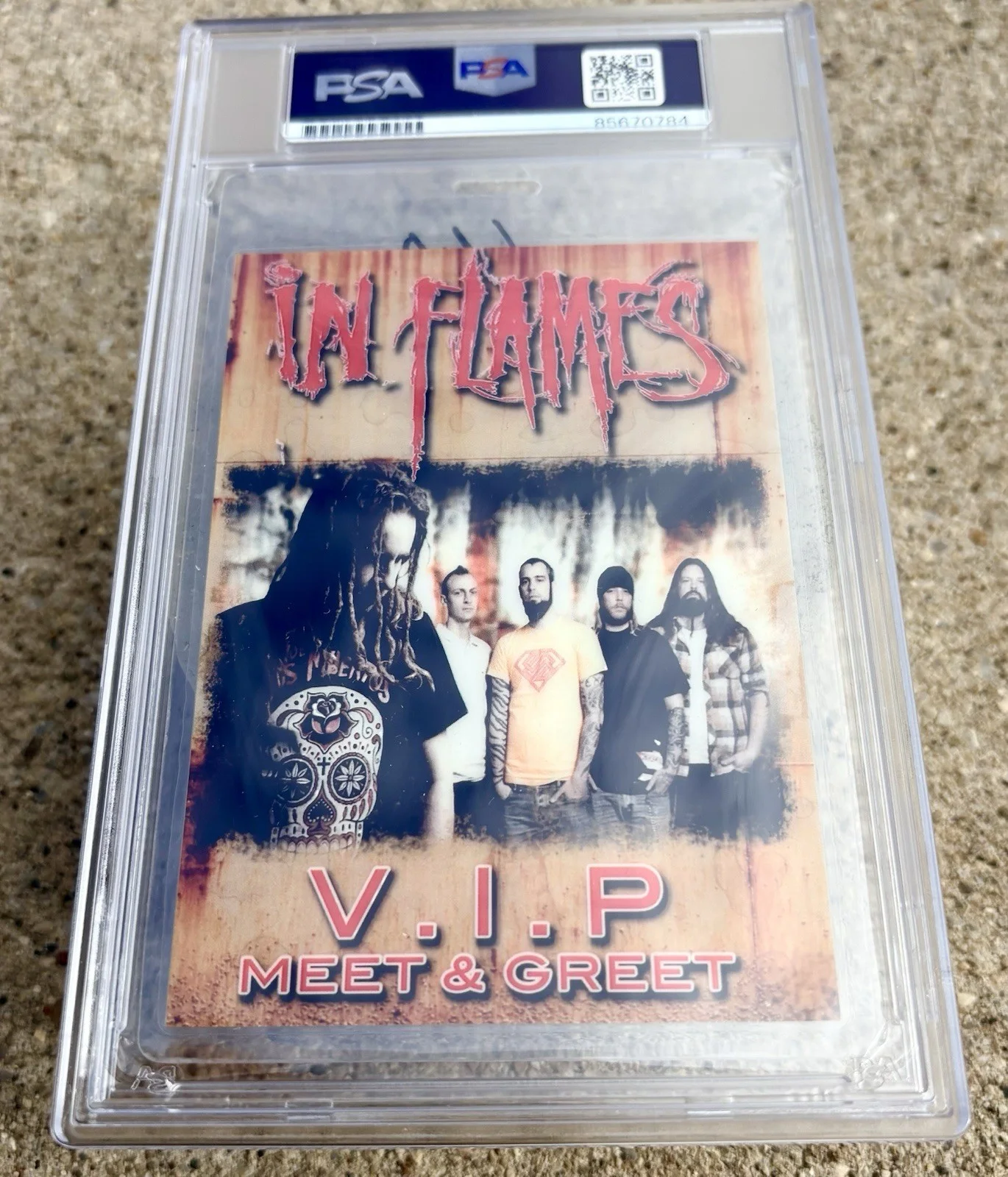 in Flames SIGNED VIP Pass PSA/DNA Auto Slabbed, image 2