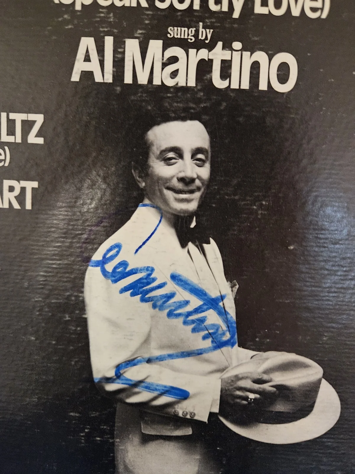 SiGNED Al Martino Autograph LP Love Theme From The Godfather Signed Record Album, изображение 2