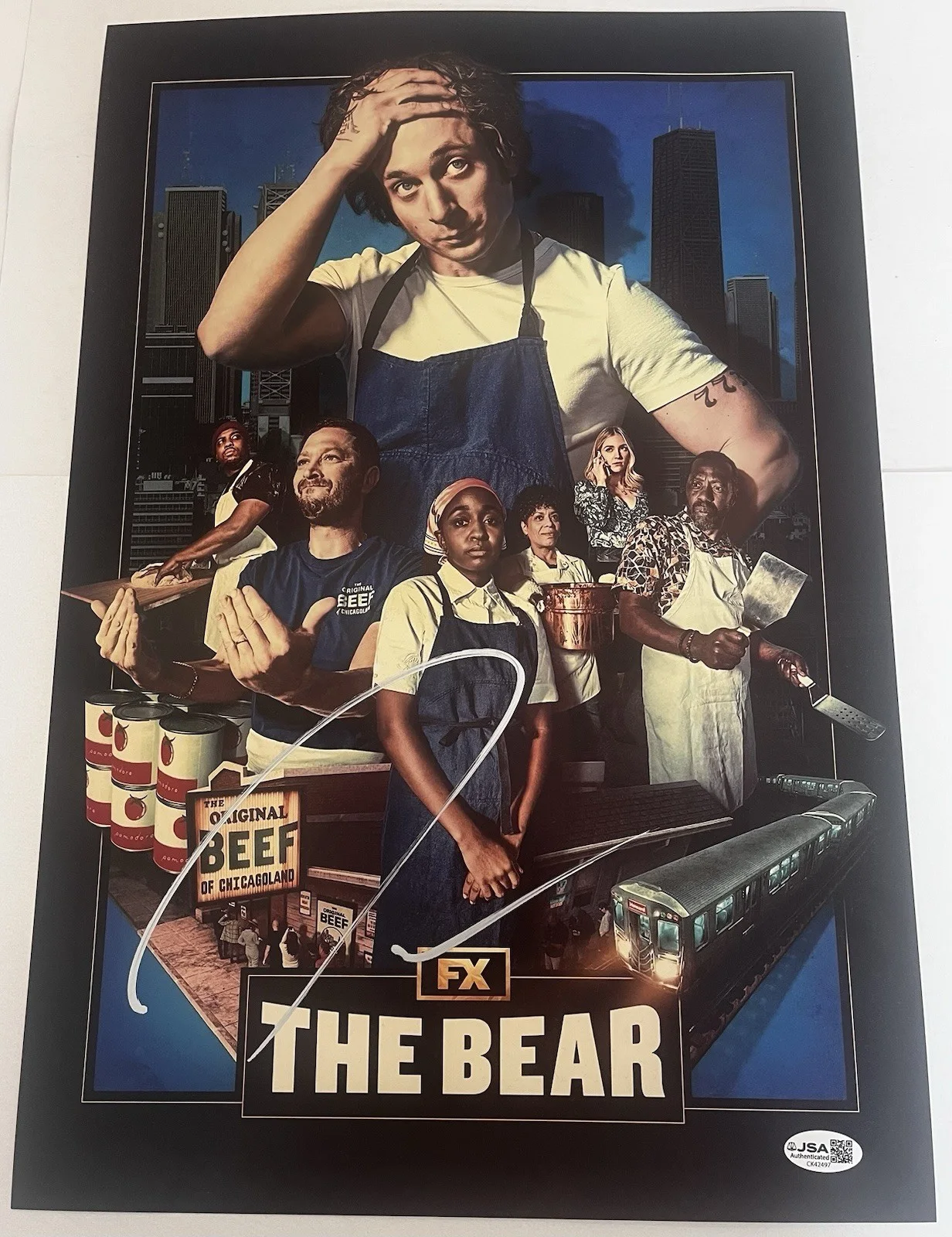 JEREMY ALLEN WHITE — JEREMY ALLEN WHITE SIGNED THE BEAR TV SHOW 12X18 PHOTO PHOTOGRAPH CARMY JSA COA, изображение 2