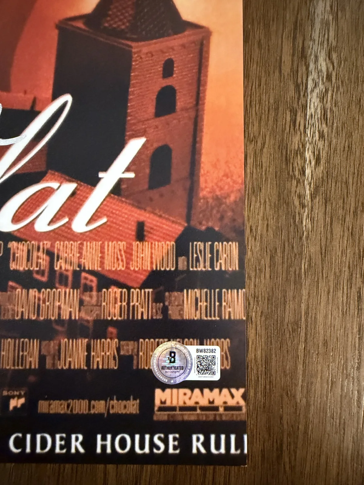 Juliette Binoche ‘Chocolat' Signed 12x18 Photo 'Vianne' Beckett, изображение 2