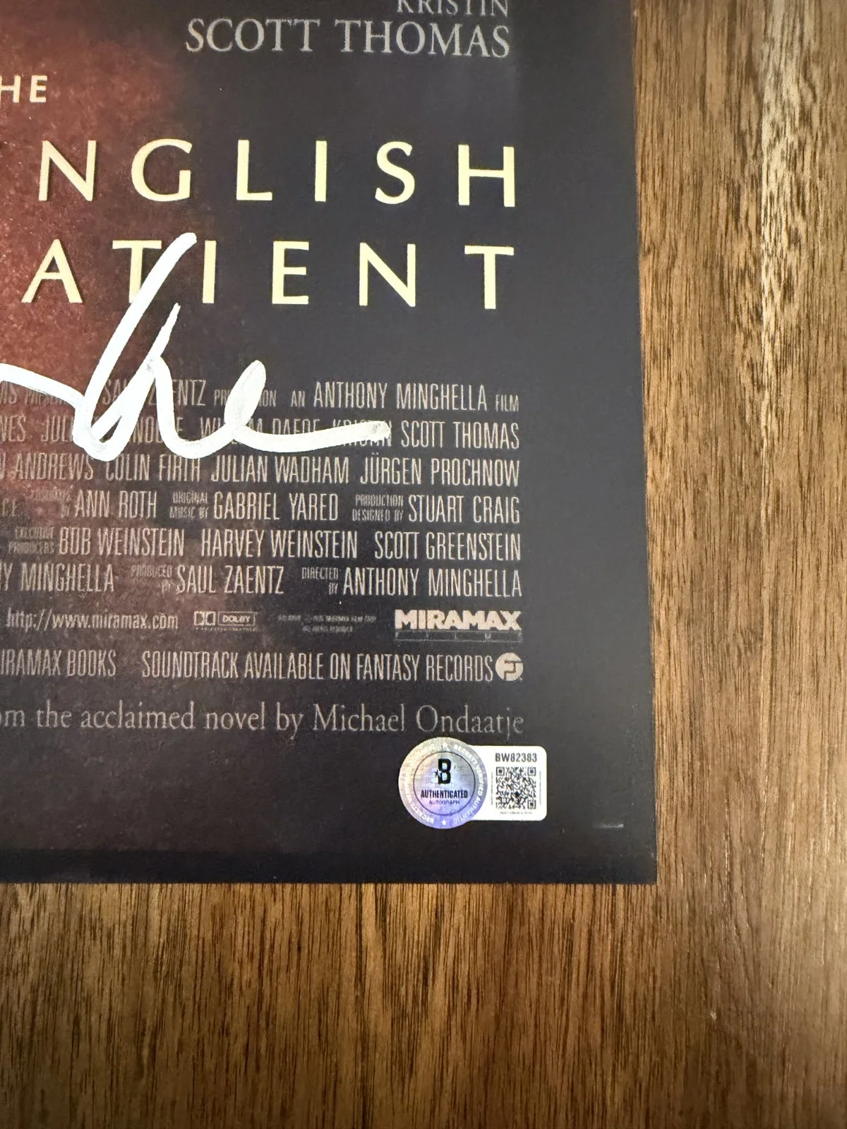 Juliette Binoche ‘The English Patient' Signed 12x18 Photo 'Hana' Beckett, изображение 2